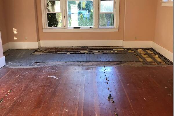 Hardwood floor repair - Before