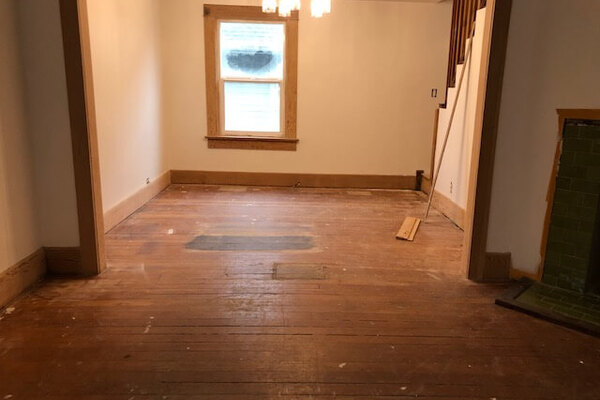 Fir wood floors - Dining Room Before
