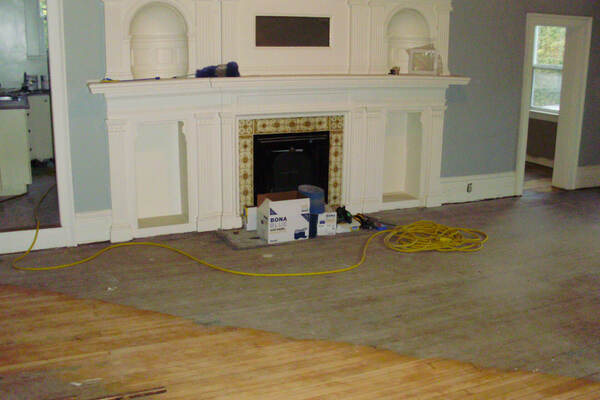 Fir Hardwood Flooring Refinishing - Before